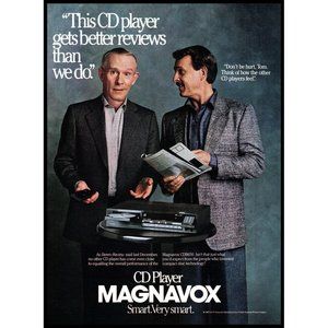 1988 Magnavox CD Player Vintage Print Ad Smothers Brothers Audiophile Wall Art